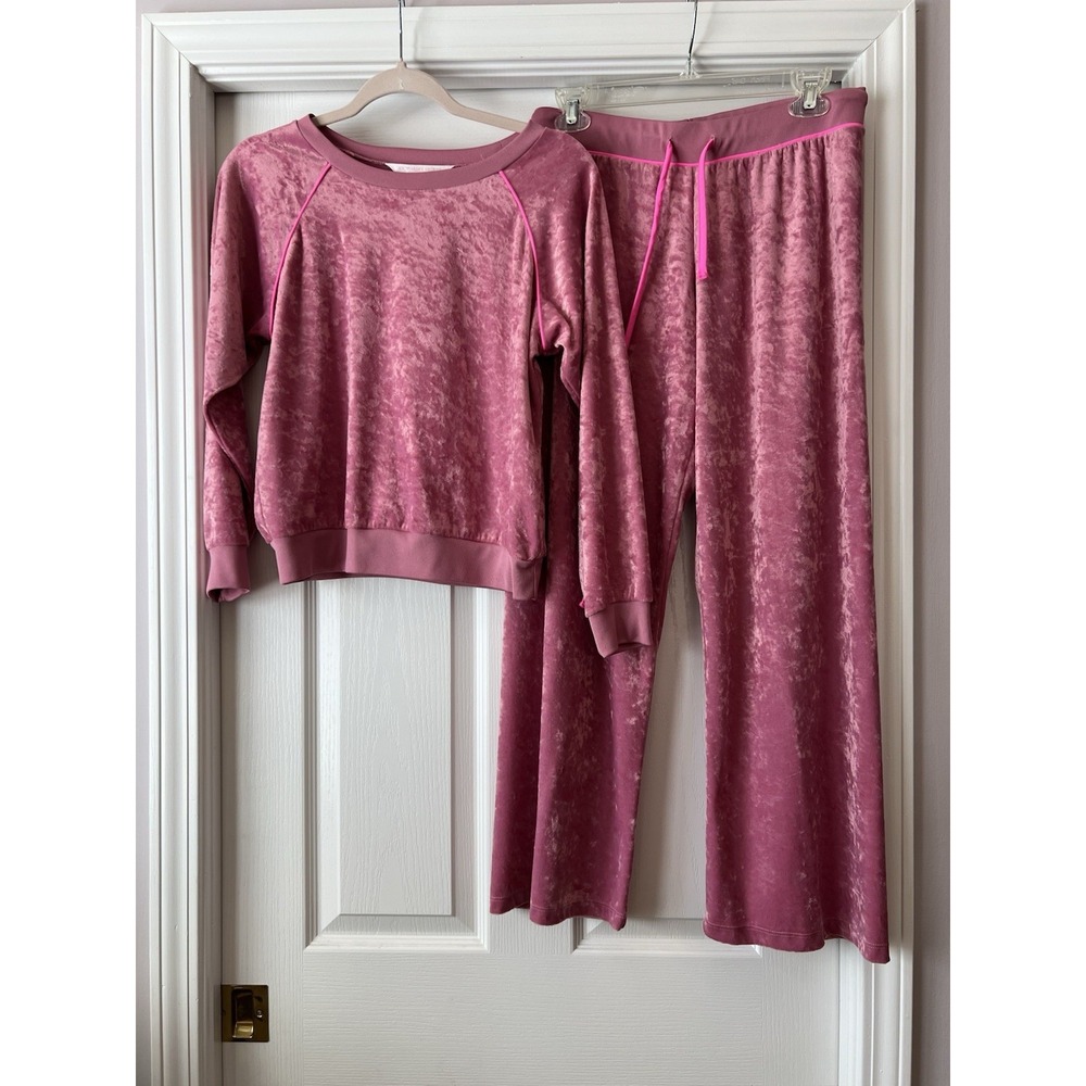 Vintage Y2K Victoria's Secret Small TRACKSUIT Shirt‎ pants VELOUR Velvet Flare
